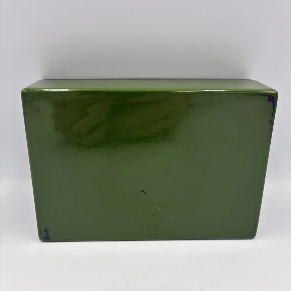 Vintage Hand Painted Red Velvet Lined Jewelry Box Keepsake Box Floral